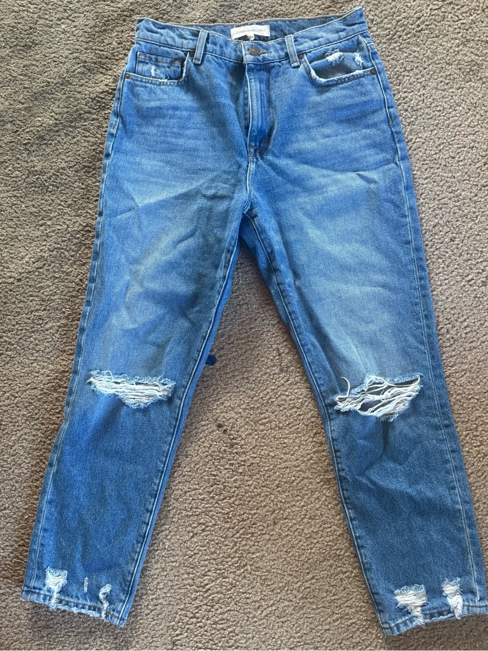 Current/Elliott Blue Distressed Boyfriend Jeans